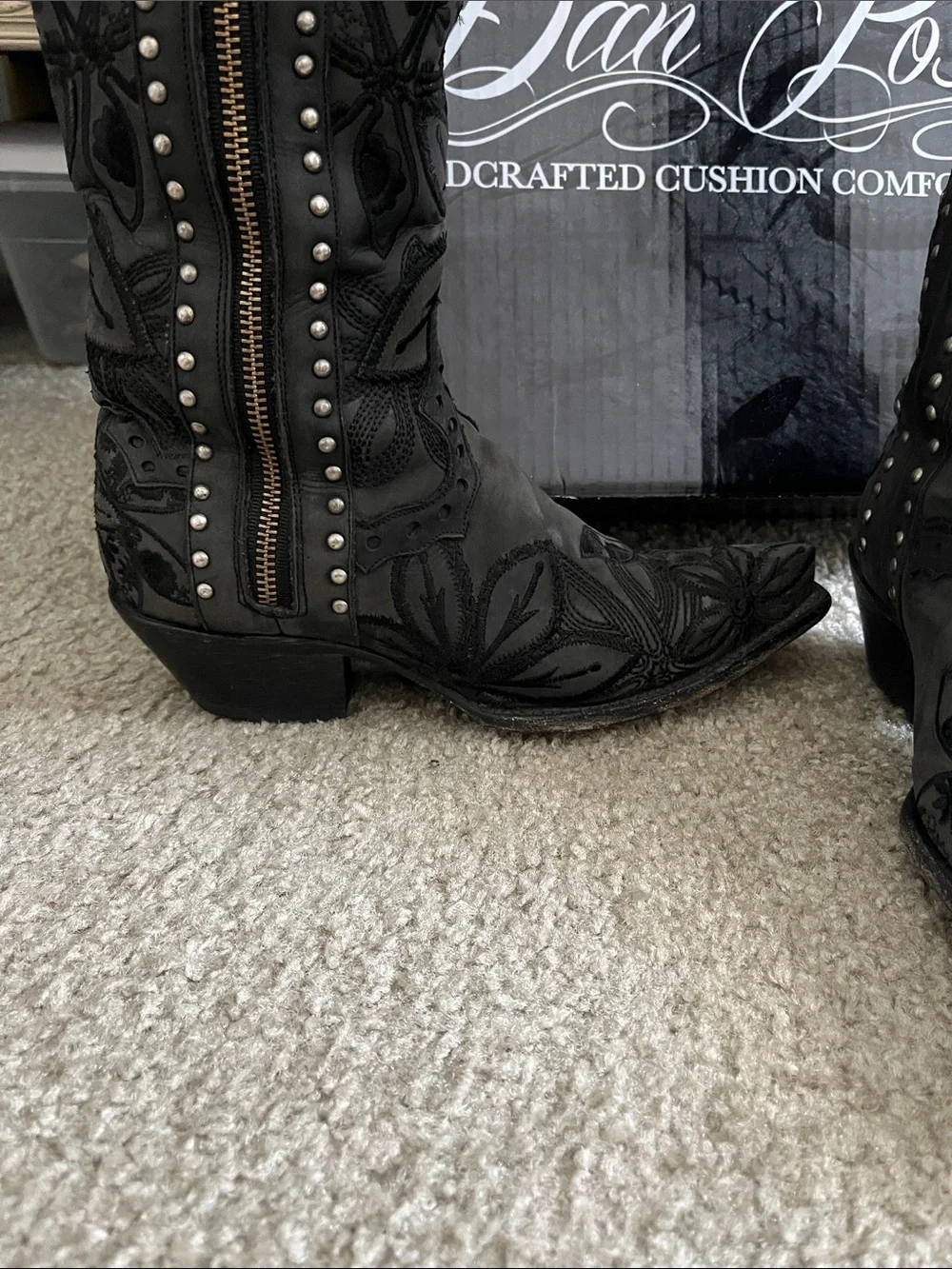 Dan Post women’s floral embroidered tall western boots - Picture 6 of 6